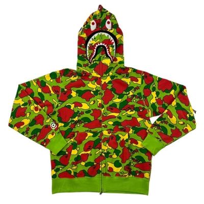 BAPE Sta Camo Shark Full Zip Hoodie Green 01