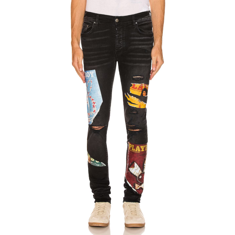 AMIRI Playboy Magazine Skinny JeanAged Black