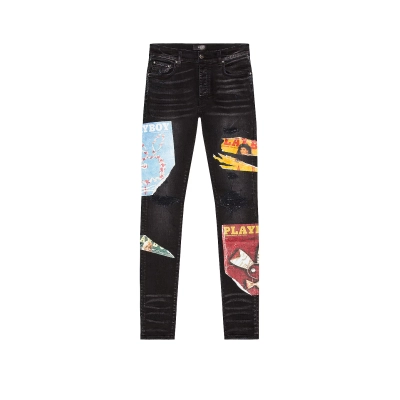 AMIRI Playboy Magazine Skinny JeanAged Black 01