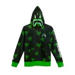 BAPE x Razer Neon Camo Shark Full Zip HoodieBlack Green