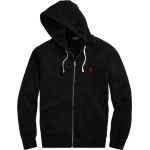 Polo Ralph Lauren Men's Double Knit Full-Zip Hoodie Sweatshirt Black and Red