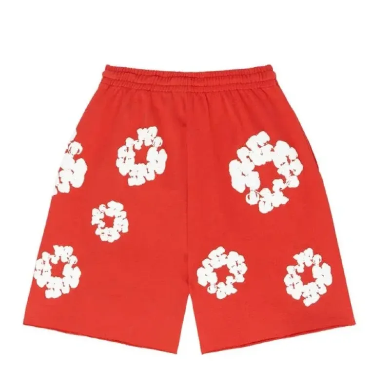 Denim Tears The Cotton Wreath Shorts Red
