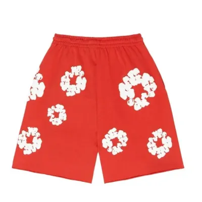 Denim Tears The Cotton Wreath Shorts Red 02