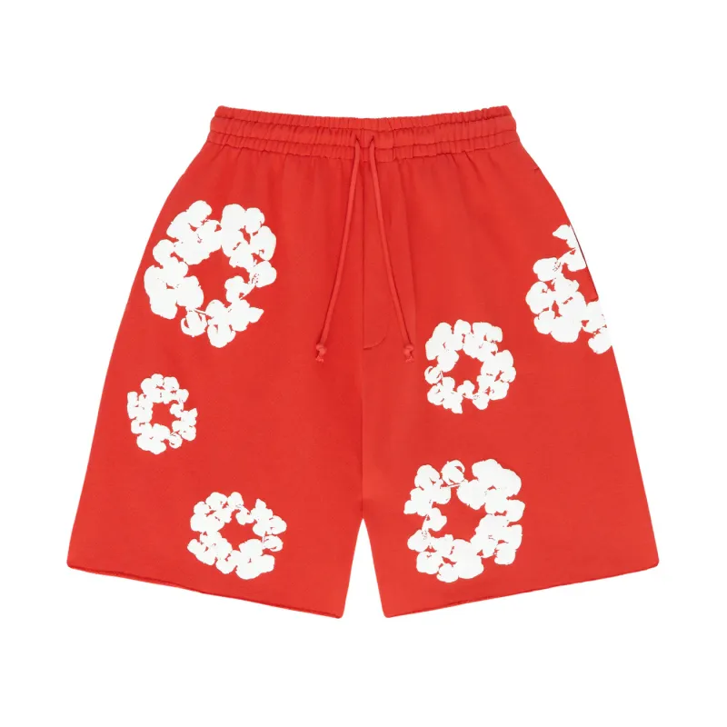 Denim Tears The Cotton Wreath Shorts Red