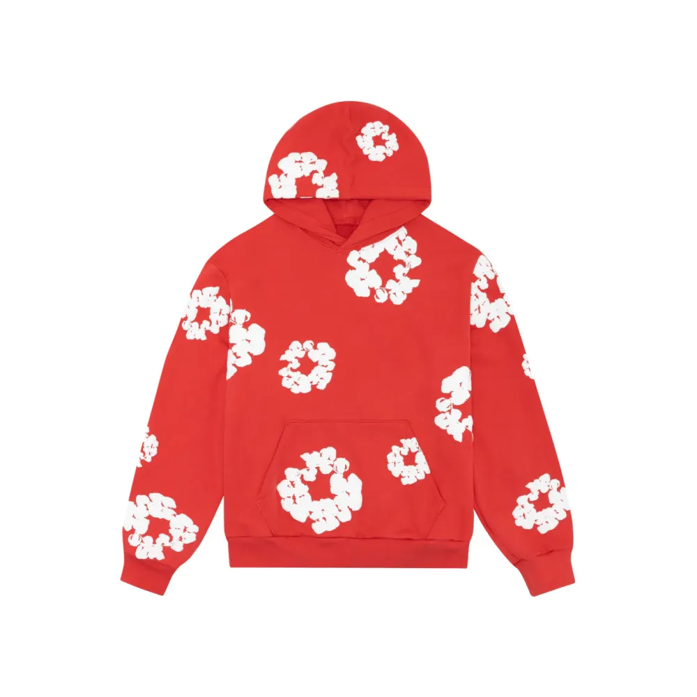 denim tears the cotton wreath sweatshirt red