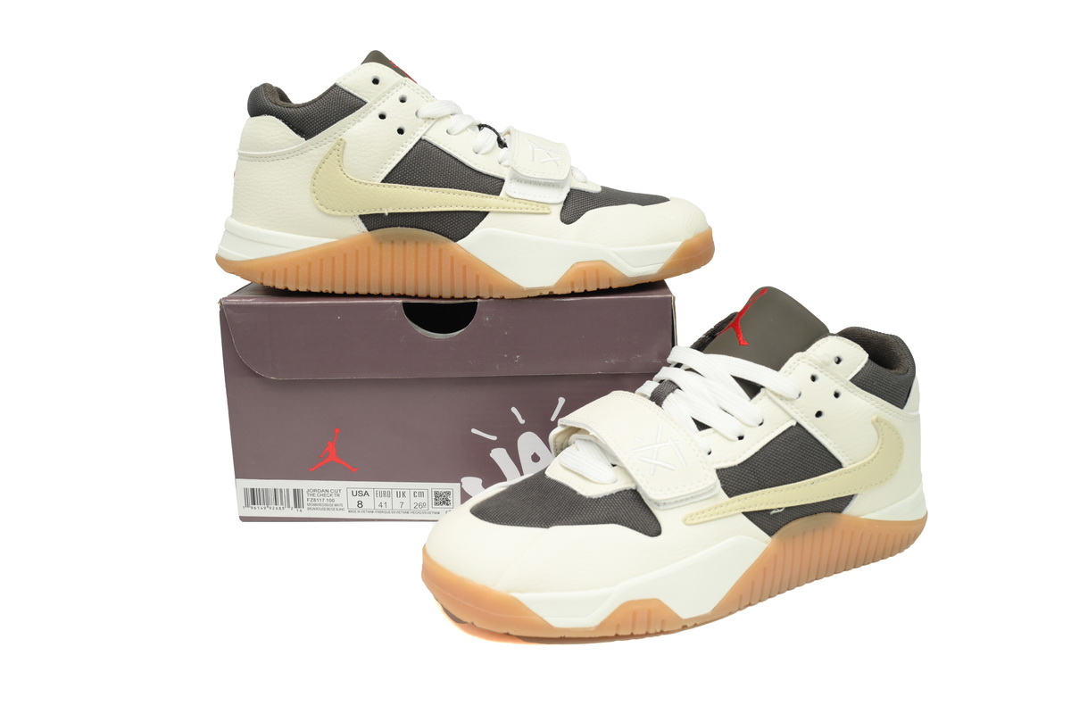 Travis Scott x Jordan Cut The Check Nice Kicks White Brown FZ8117-100