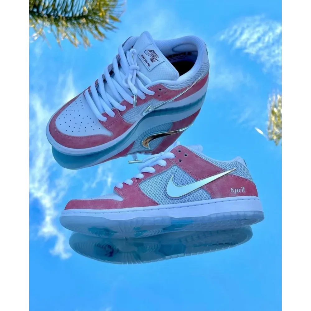 ljr batch nike sb dunk low april skateboards pink