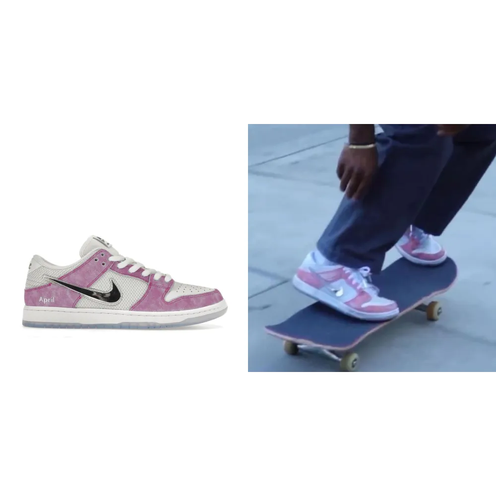 ljr batch nike sb dunk low april skateboards pink