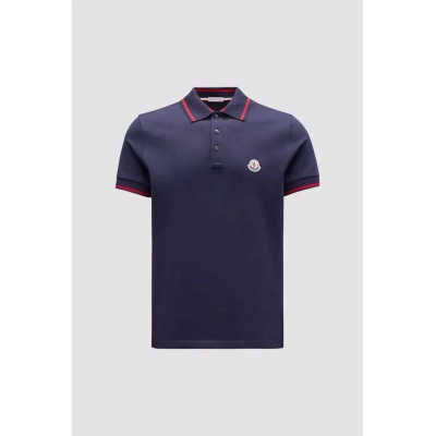 Moncler Logo Polo Shirt Navy blue/Red/White H10918A703008455677X 01