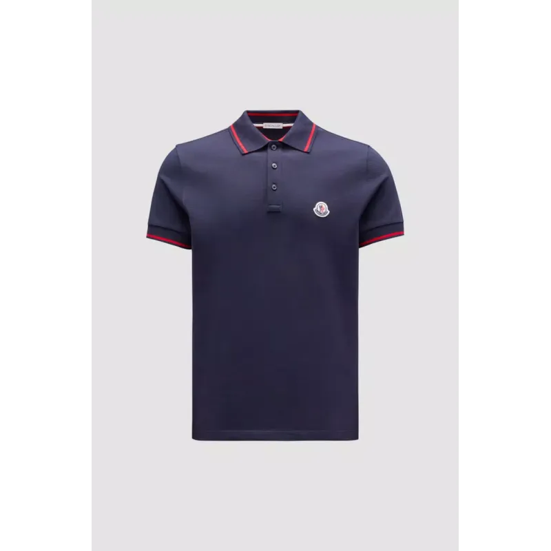 Moncler Logo Polo Shirt Navy blue/Red/White H10918A703008455677X