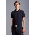Moncler Logo Polo Shirt Navy blue/Red/White H10918A703008455677X