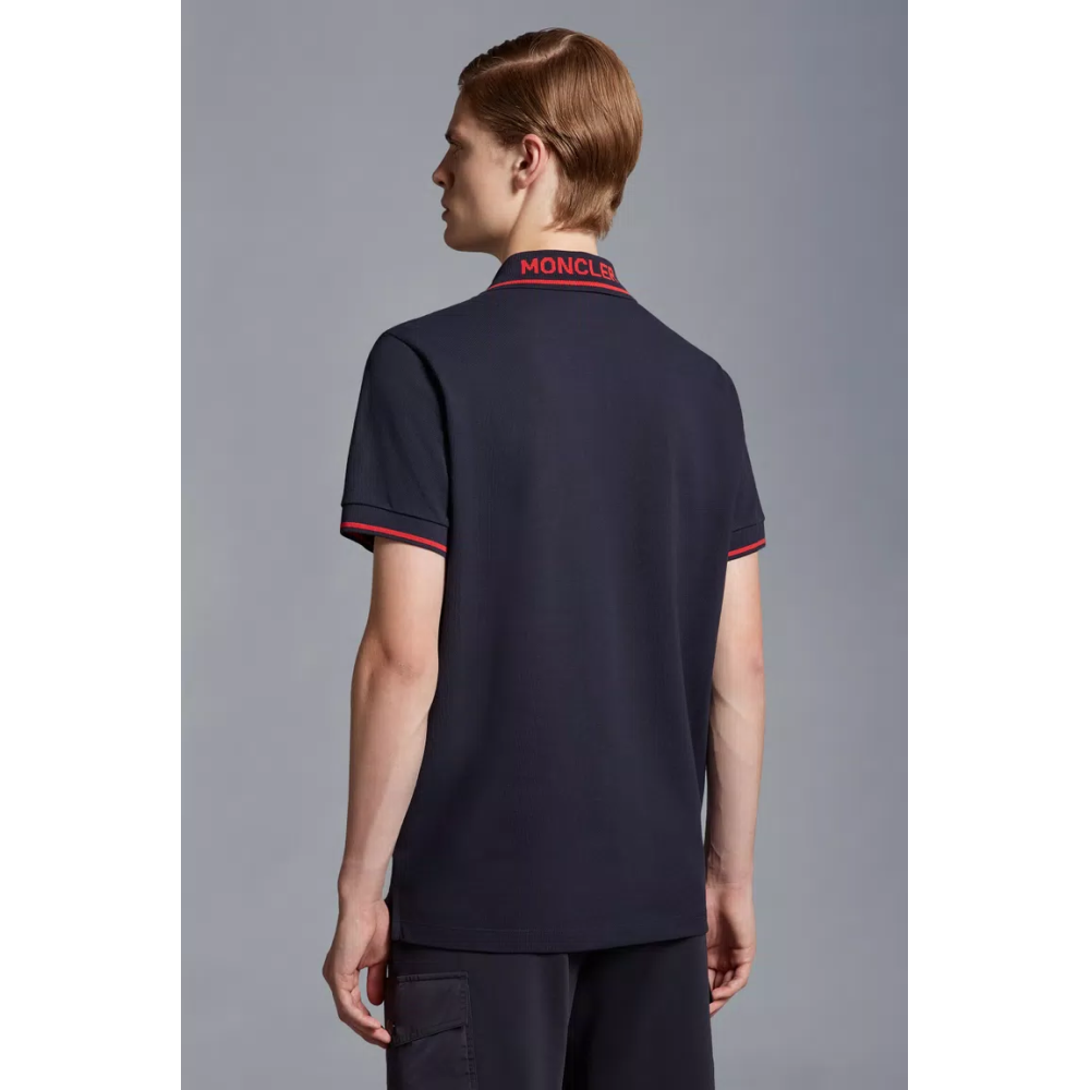 Moncler Logo Polo Shirt Navy blue/Red/White H10918A703008455677X