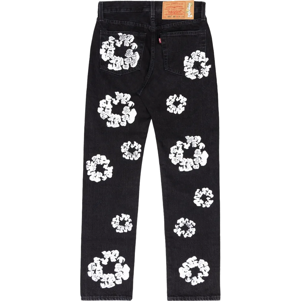 DENIM TEARS THE COTTON WREATH JEAN BLACK