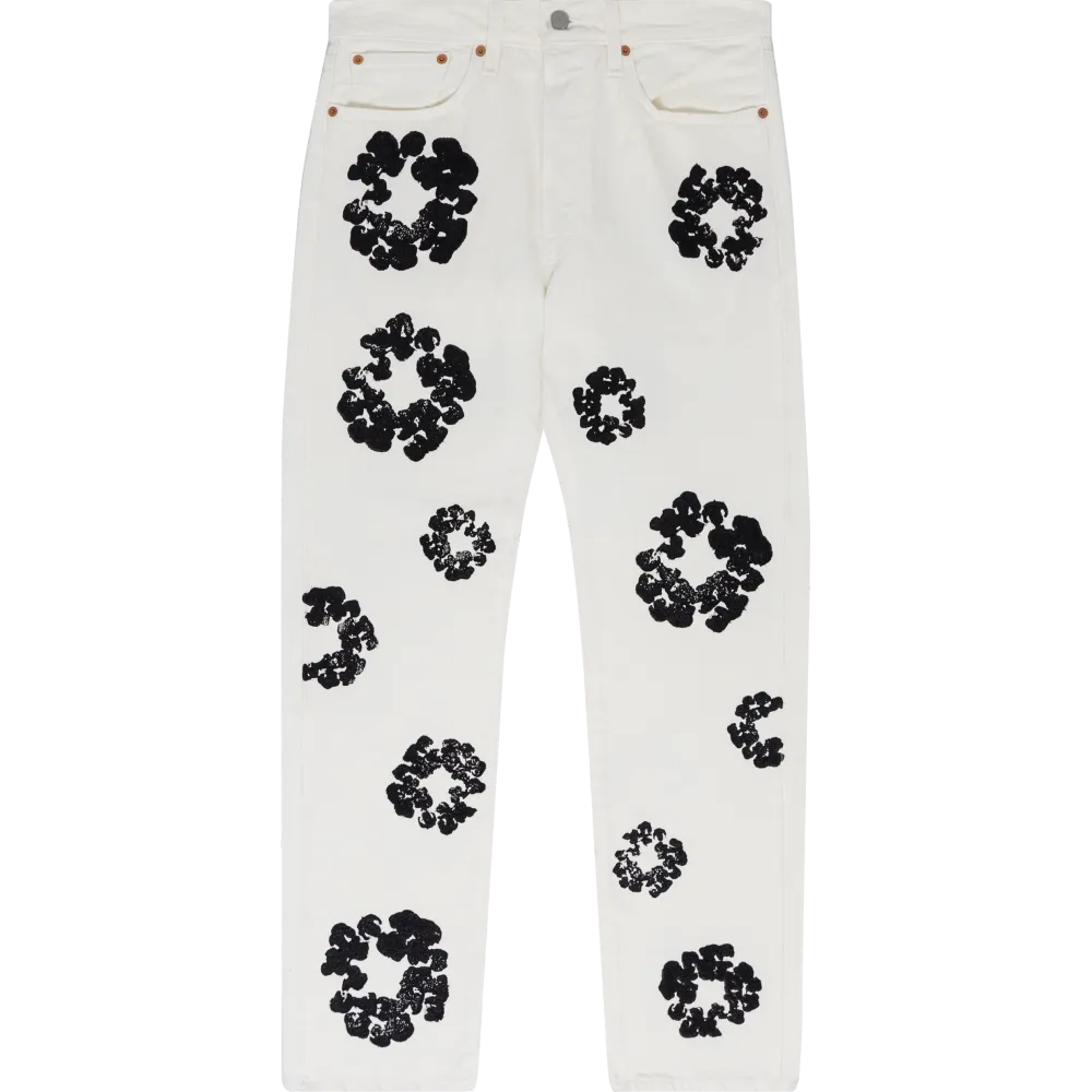 DENIM TEARS THE COTTON WREATH JEAN WHITE