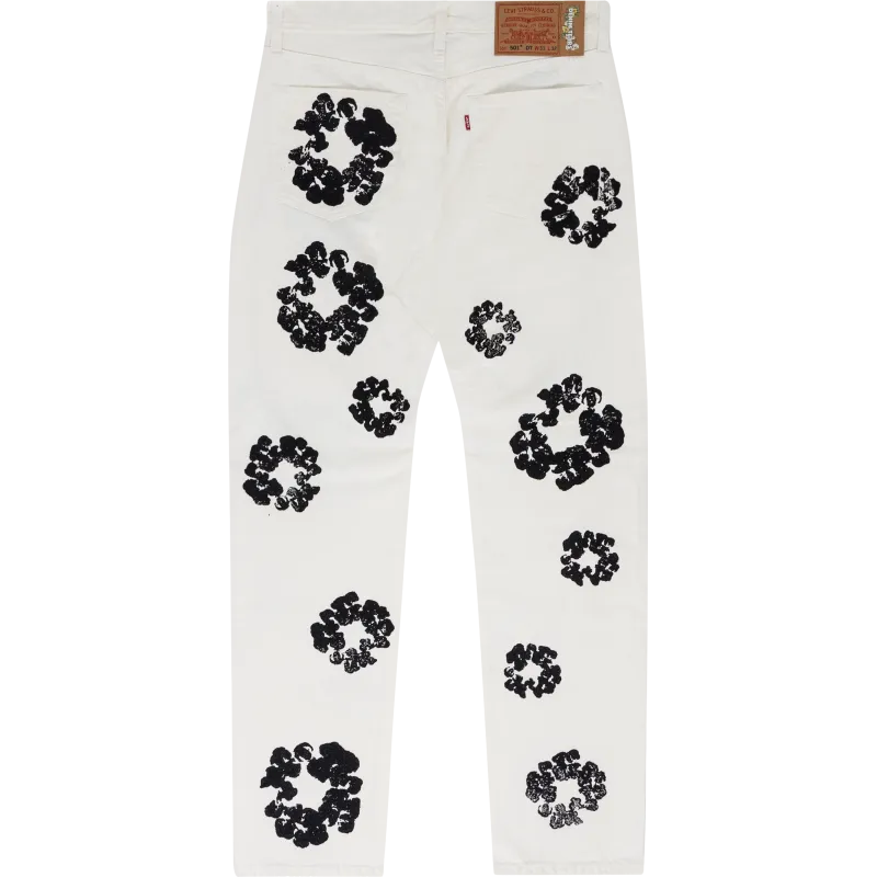 DENIM TEARS THE COTTON WREATH JEAN WHITE