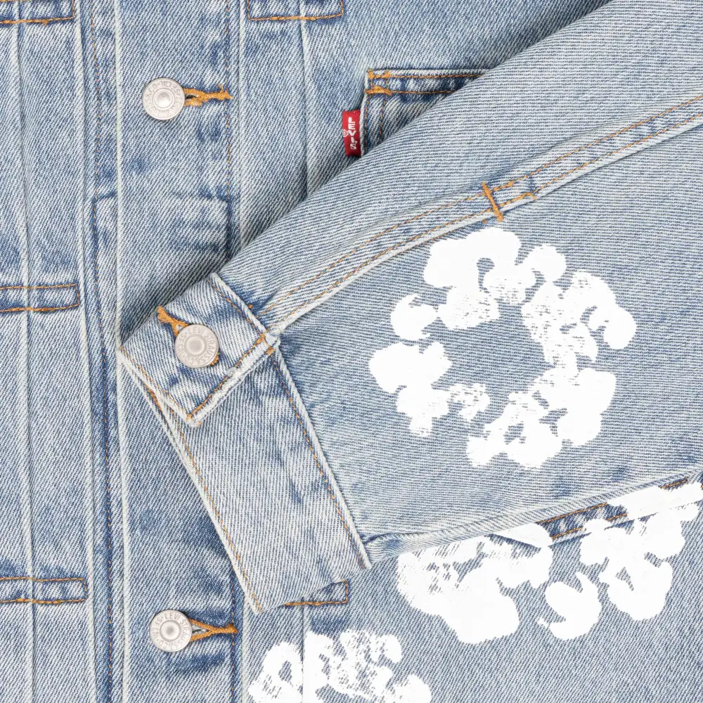 denim tears type - 2 all over wreath light wash jacket