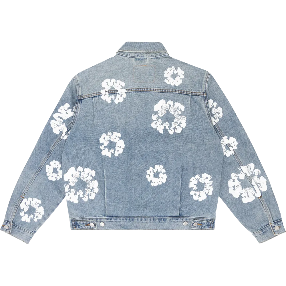 denim tears type - 2 all over wreath light wash jacket