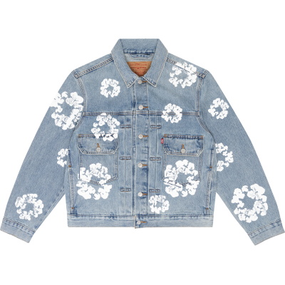DENIM TEARS TYPE - 2 ALL OVER WREATH LIGHT WASH Jacket 01