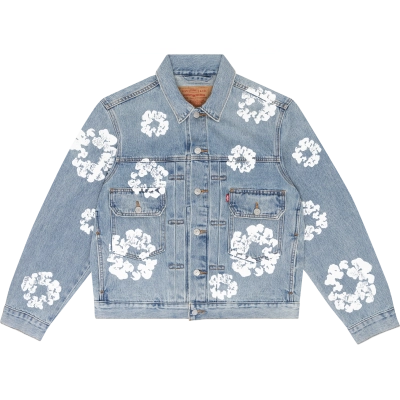 DENIM TEARS TYPE - 2 ALL OVER WREATH LIGHT WASH Jacket 01