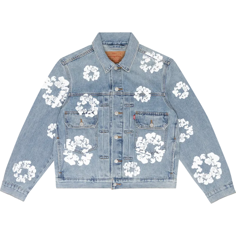 DENIM TEARS TYPE - 2 ALL OVER WREATH LIGHT WASH Jacket