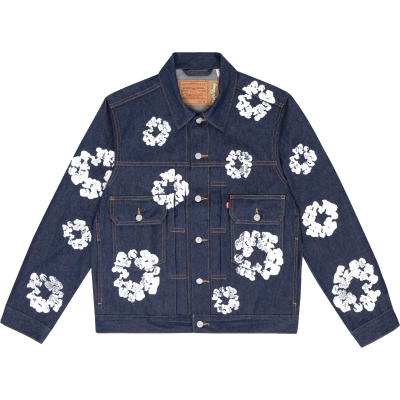 DENIM TEARS TYPE - 2 ALL OVER WREATH RAW Jacket 01