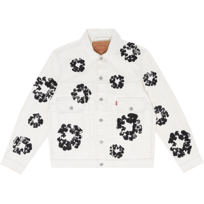 DENIM TEARS TYPE - 2 ALL OVER WREATH WHITE JACKET 01