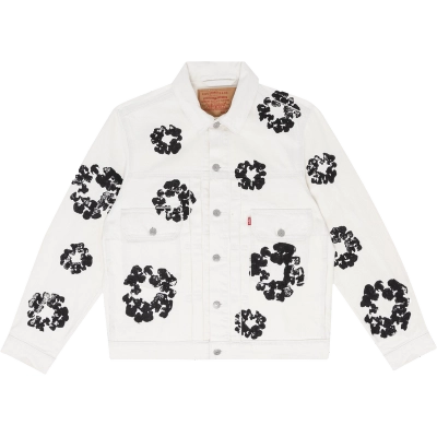 DENIM TEARS TYPE - 2 ALL OVER WREATH WHITE JACKET 01