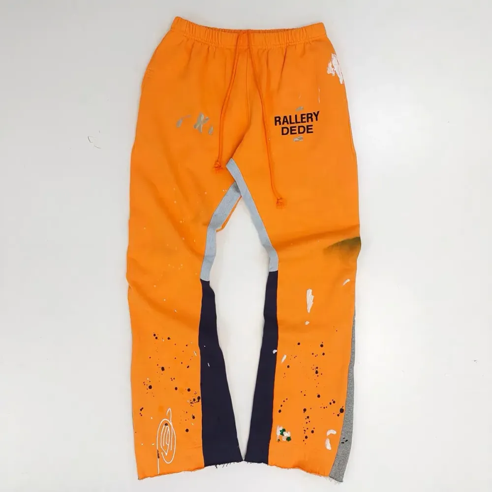 gallery dept. painted flare sweat pants orange