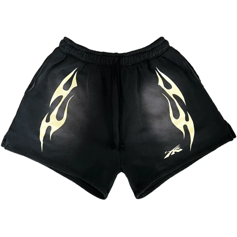H*lst*r sports flame shorts black