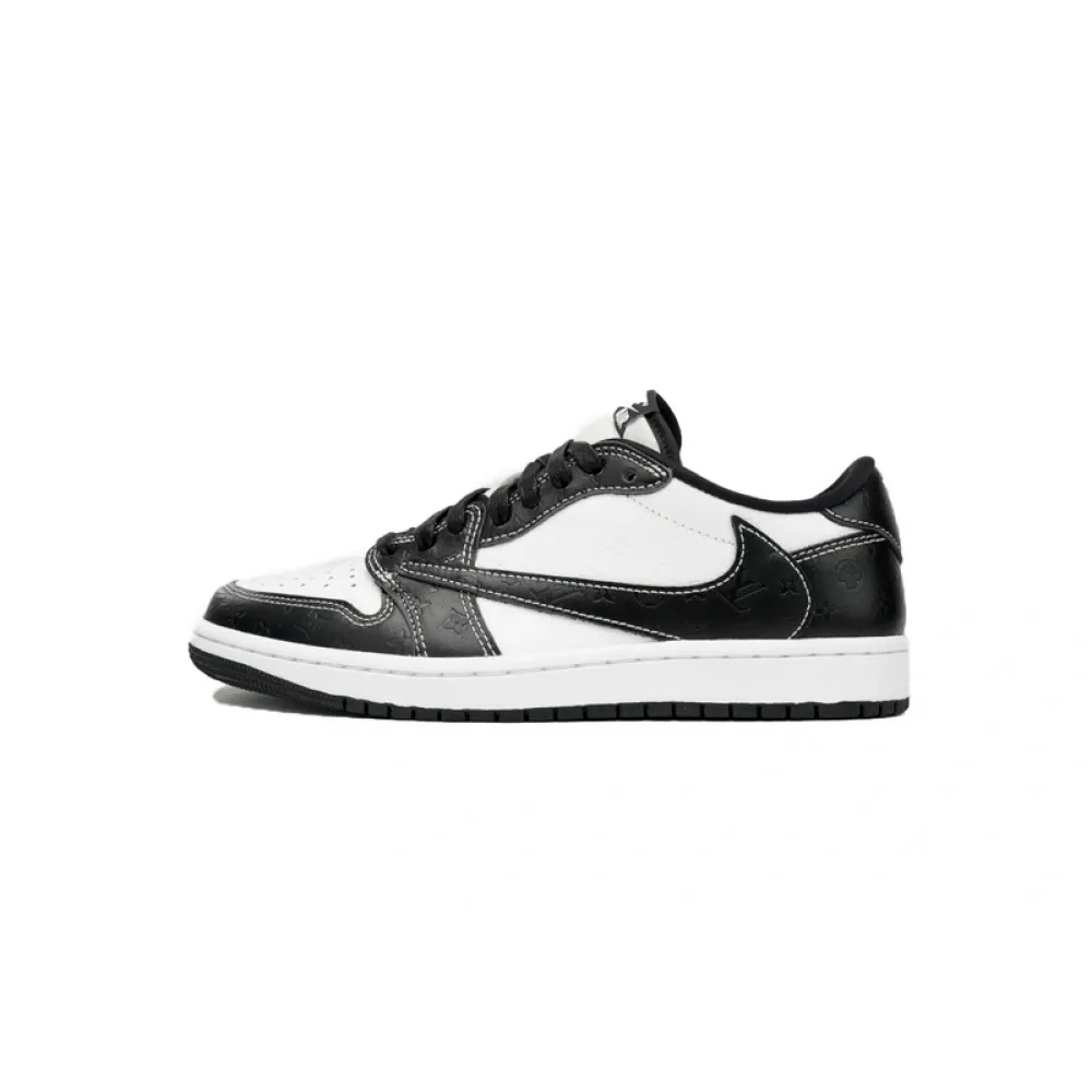 PK God Batch Air Jordan 1 Low cut Louis Vuitton Black And White DL2211-001