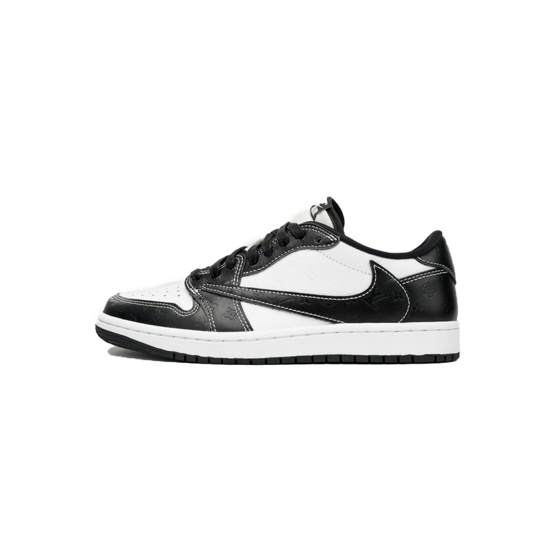 PK God Batch Air Jordan 1 Low cut Louis Vuitton Black And White DL2211-001