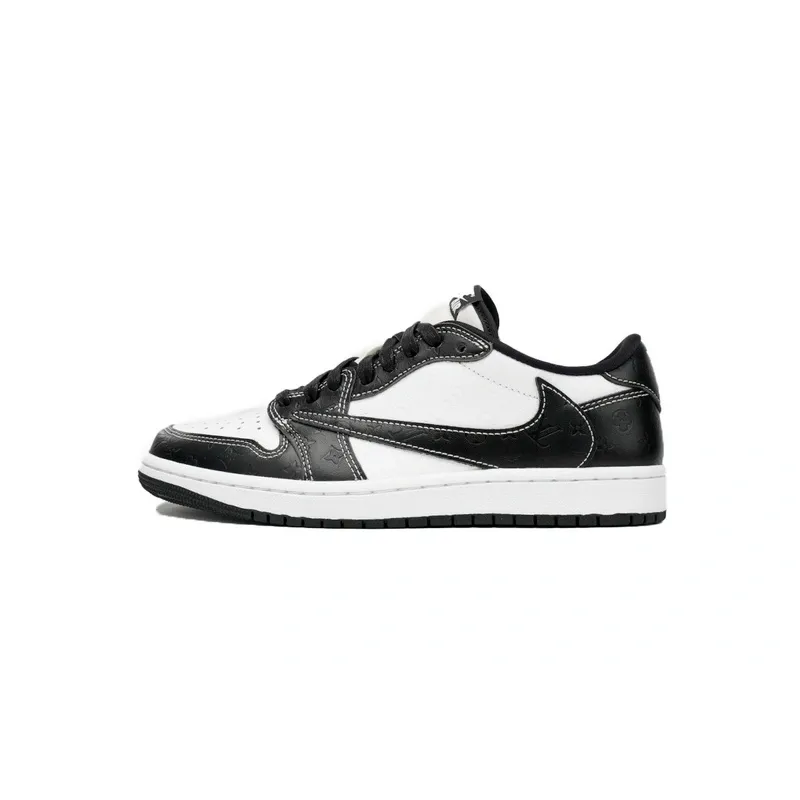 PK God Batch Air Jordan 1 Low cut Louis Vuitton Black And White DL2211-001