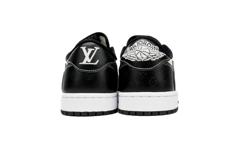 PK God Batch Air Jordan 1 Low cut Louis Vuitton Black And White DL2211-001