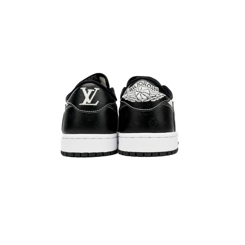 PK God Batch Air Jordan 1 Low cut Louis Vuitton Black And White DL2211-001