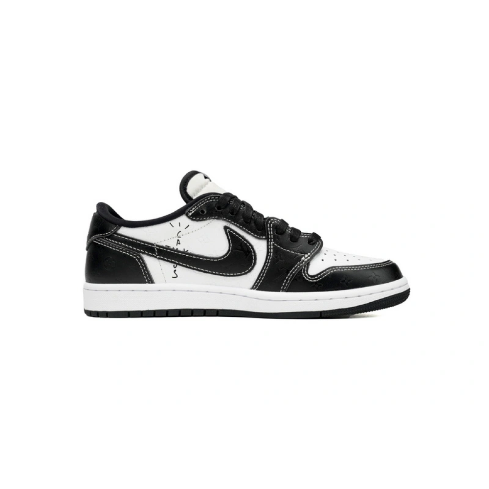 PK God Batch Air Jordan 1 Low cut Louis Vuitton Black And White DL2211-001