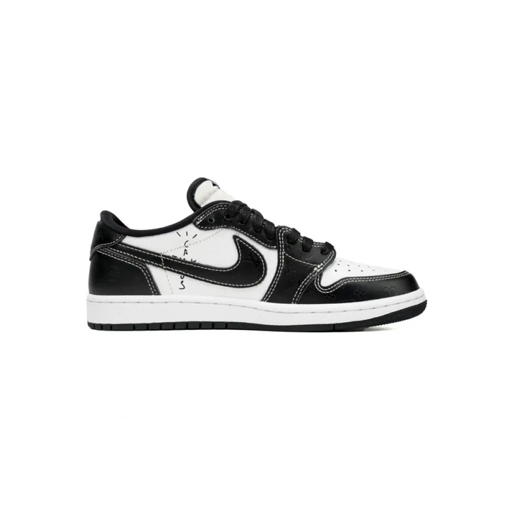PK God Batch Air Jordan 1 Low cut Louis Vuitton Black And White DL2211-001