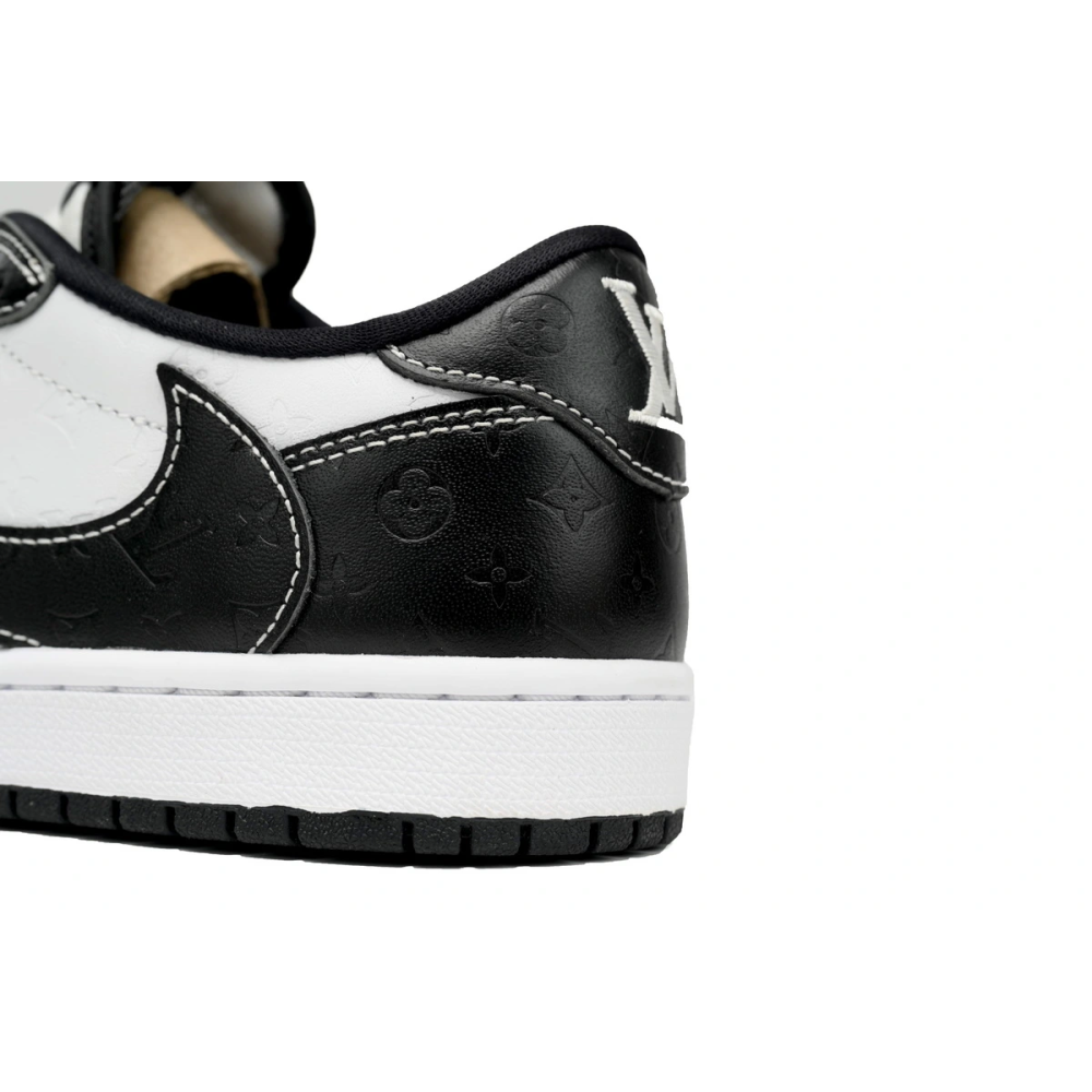 PK God Batch Air Jordan 1 Low cut Louis Vuitton Black And White DL2211-001