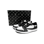 PK God Batch Air Jordan 1 Low cut Louis Vuitton Black And White DL2211-001