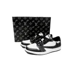 PK God Batch Air Jordan 1 Low cut Louis Vuitton Black And White DL2211-001