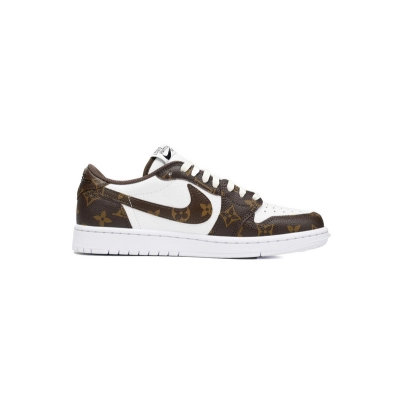 PK God Batch Air Jordan 1 Low cut Louis Vuitton Brown DL2403-002 02