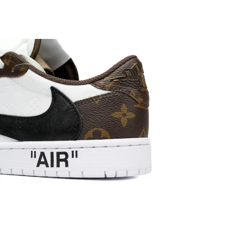 PK God Batch Air Jordan 1 Low cut Louis Vuitton Brown DL2403-002