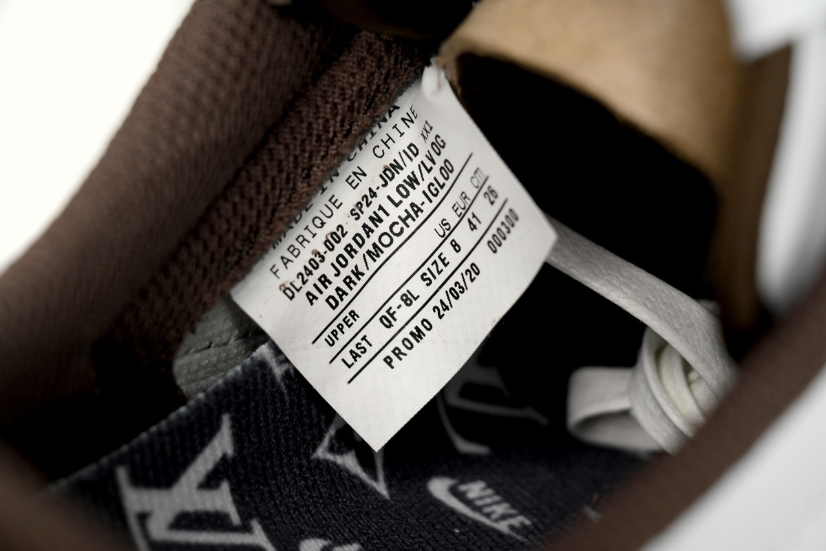 PK God Batch Air Jordan 1 Low cut Louis Vuitton Brown DL2403-002