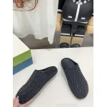 Marni Black leather Fussbett Sabot Slide With Rhinestones SBMR000600P639400N99