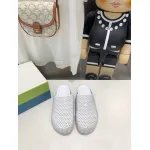 Marni White leather Fussbett Sabot Slide With Rhinestones 241379F121007
