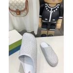 Marni White leather Fussbett Sabot Slide With Rhinestones 241379F121007