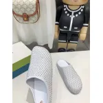 Marni White leather Fussbett Sabot Slide With Rhinestones 241379F121007