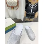 Marni White leather Fussbett Sabot Slide With Rhinestones 241379F121007