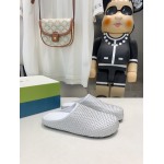 Marni White leather Fussbett Sabot Slide With Rhinestones 241379F121007