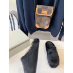 Marni Black LONG-HAIR CALFSKIN FUSSBETT SABOT Slide SBMR000600P412200N99