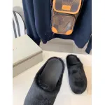 Marni Black LONG-HAIR CALFSKIN FUSSBETT SABOT Slide SBMR000600P412200N99